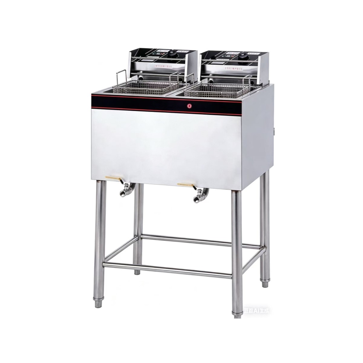 Double-cylinder double-sieve vertical electric fryer
