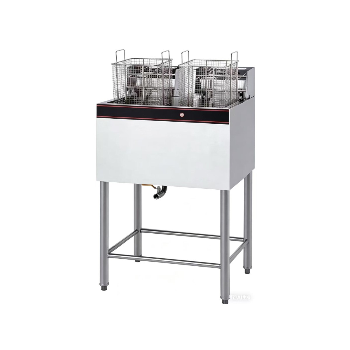 Single-cylinder double-sieve vertical electric fryer