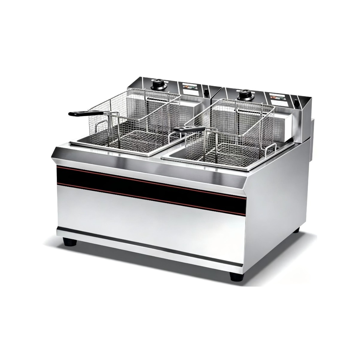 Double-cylinder countertop electric fryer